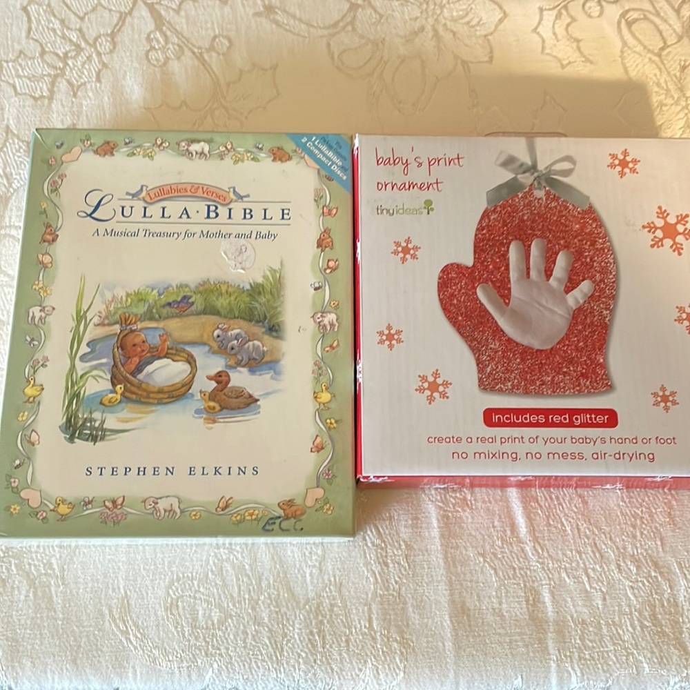 Baby Print Ornament Kit & Lulla Bible Set Lullabies and Verses